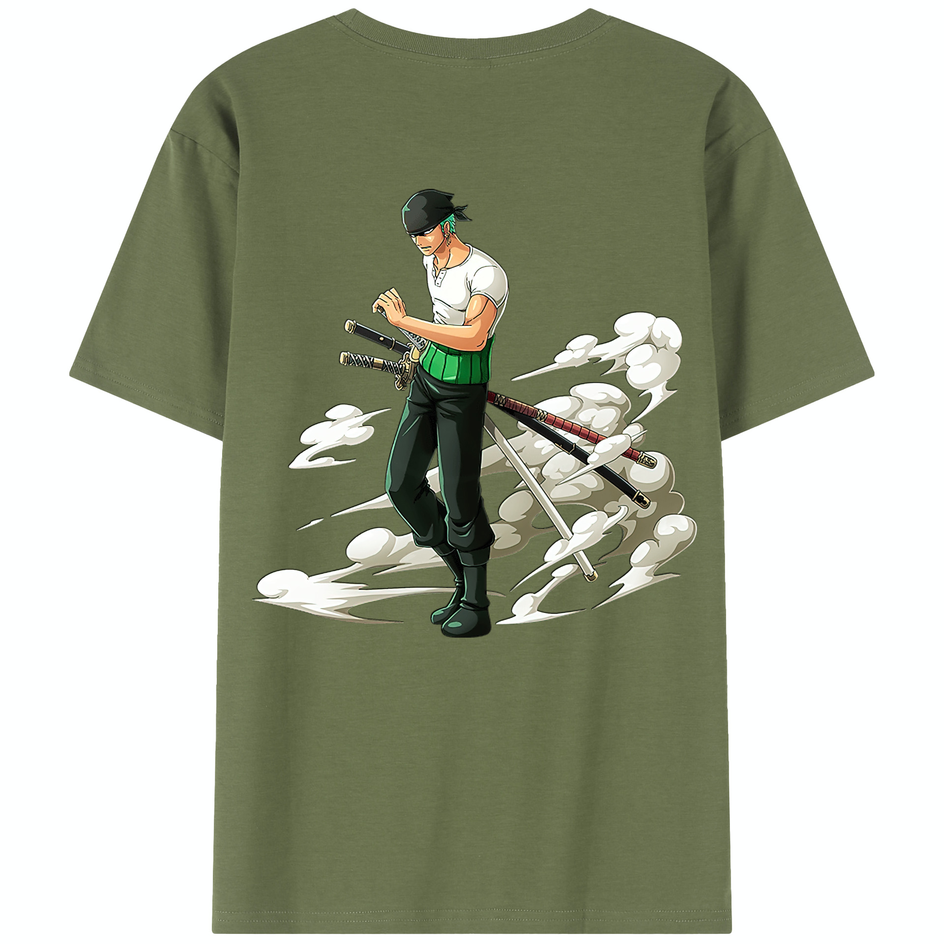 ワンピース ロロノア・ゾロ ONE PIECE Roronoa Zoro 綿100％半袖Tシャツ（背面プリント）